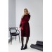 Knitted dress "Flowers" red/burgundy 